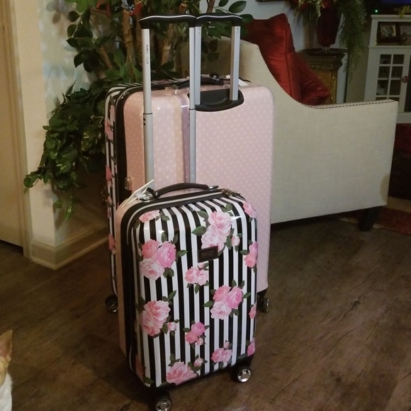 Betsey Johnson Floral Stripe Luggage 20" ONLY - Picture 2 of 8